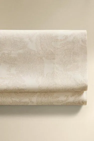 Простыня с рисунком пейсли из хлопкового сатина- Заказать в России