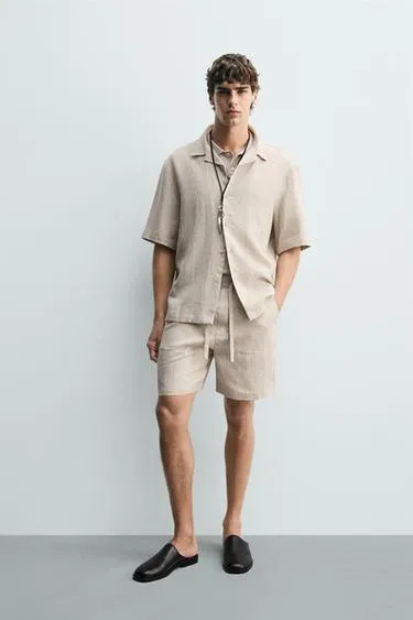 Шорты RELAXED FIT из 100% льна- Заказать в России