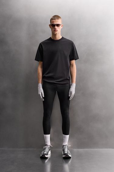 Zara Футболка из технической ткани со смесью хлопка