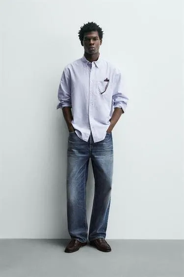 Рубашка оксворд с текстурой