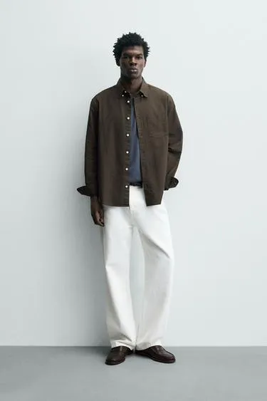 Рубашка оксворд с текстурой- Заказать в России