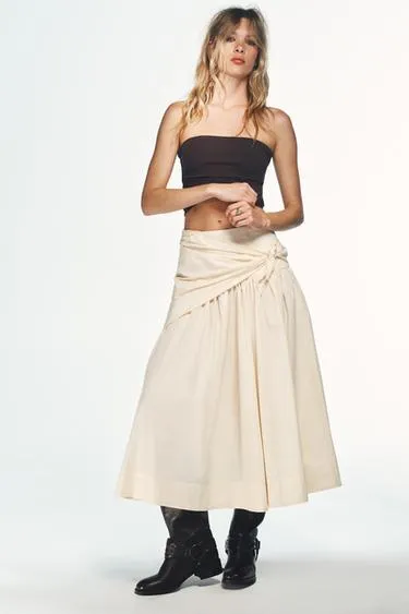 Юбка миди объемного кроя в виде платка- Заказать в России