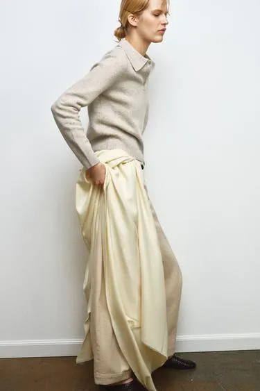 Однотонное поло из 100% шерсти- Заказать в России