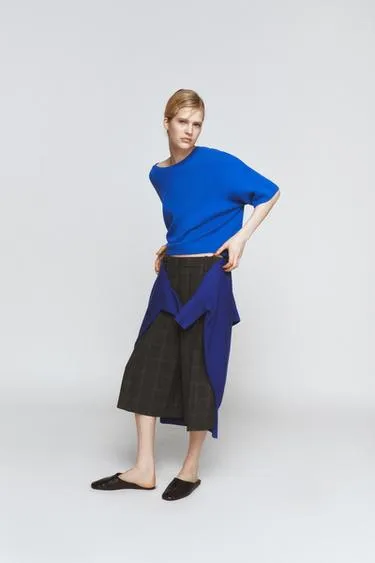 Свитер из 100% шерсти с широкими рукавами- Заказать в России