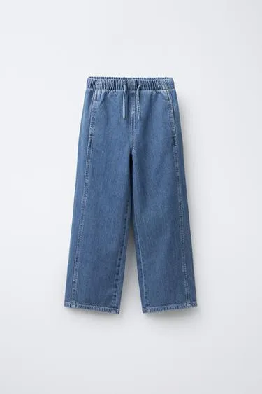 Джинсы WIDE LEG со шнурками- Заказать в России