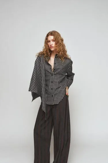 Рубашка в клетку с платком — ZW COLLECTION- Заказать в России