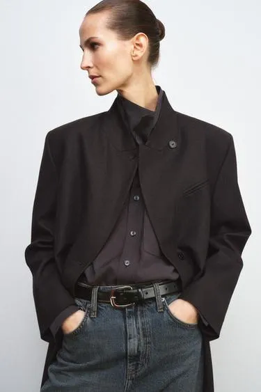 Ремень из 100% кожи с квадратной пряжкой- Заказать в России