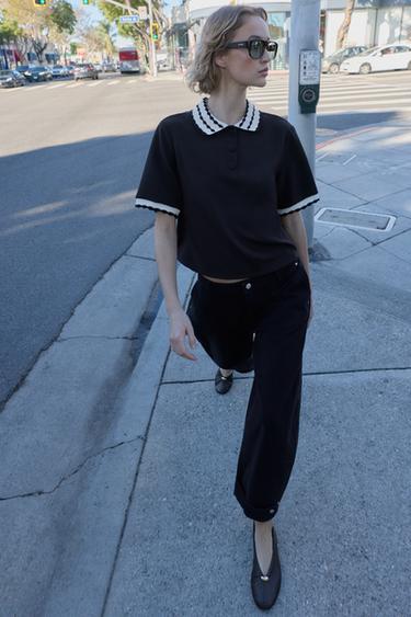 Zara Топ поло комбинированный