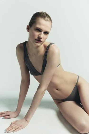 Трусы танга из комбинированного тюля- Заказать в России