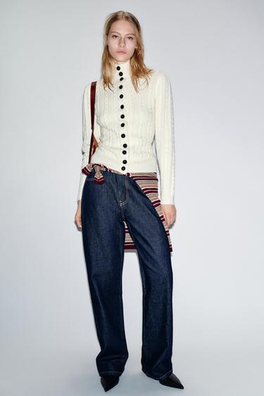 Zara Вязаный кардиган с косами