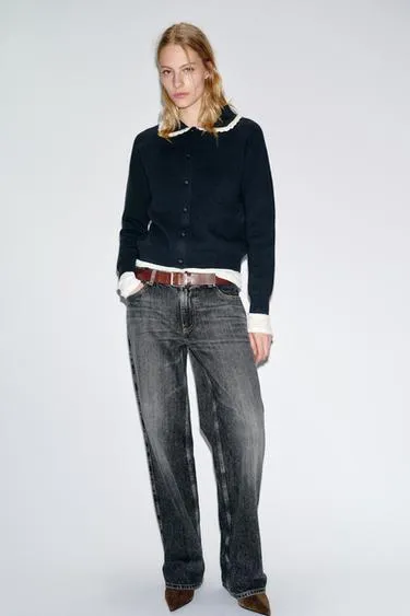 Кардиган с круглым воротником- Заказать в России