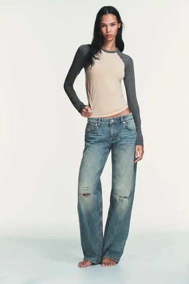 Джинсы TRF WIDE-LEG с низкой посадкой