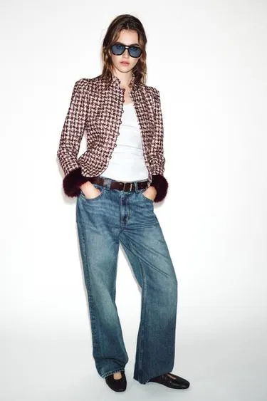 Блейзер с манжетами из искусственного меха- Заказать в России