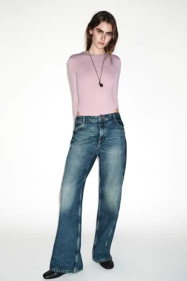 Боди из полиамида с длинными рукавами