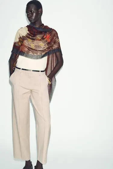 Прямые брюки с поясом