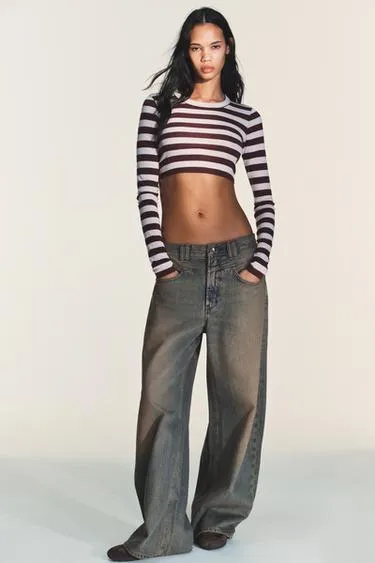 Укороченный топ в полоску- Заказать в России