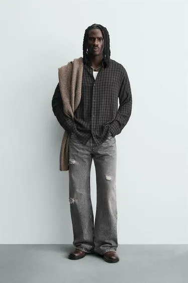 Рубашка RELAXED FIT в клетку- Заказать в России