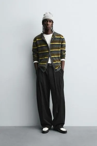 Брюки BALLOON FIT с защипами и поясом- Заказать в России