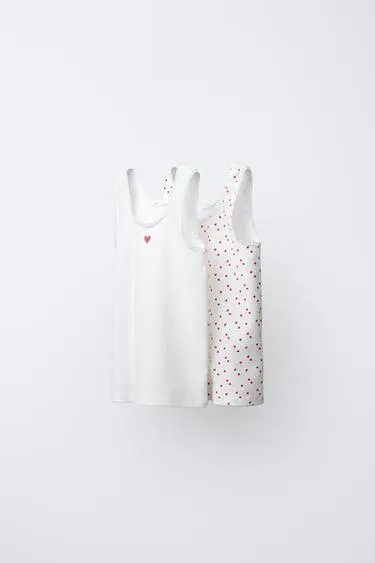 Набор из двух футболок с принтом «сердца»