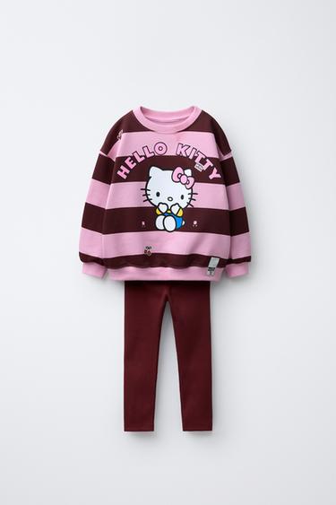 Zara Комплект из толстовки в полоску и леггинсов HELLO KITTY © SANRIO