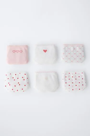 1,5–6 лет/ набор из шести трусов с принтом «сердца»- Заказать в России