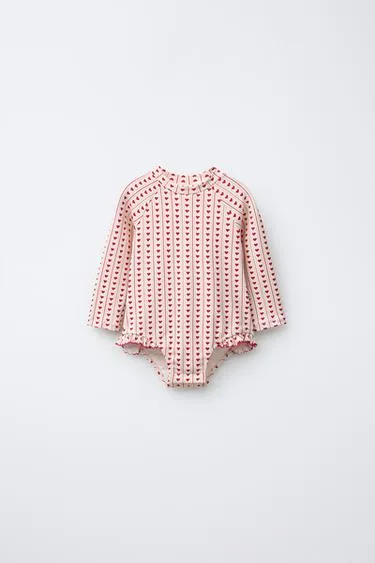 1-6 лет/купальник с сердечками