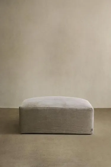 Пуф с съемным чехлом из мягкого льна