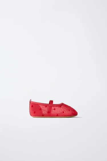 Туфли-балетки с сердечками- Заказать в России