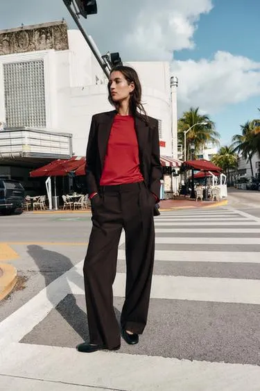 Прямые брюки с защипами- Заказать в России