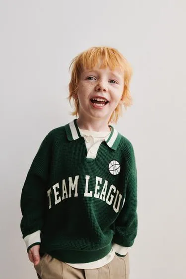 Поло вафельной вязки с текстом- Заказать в России