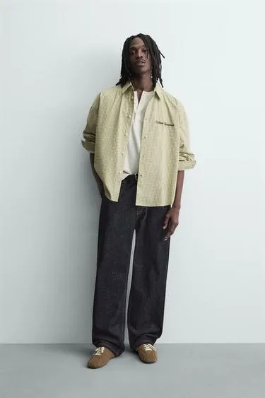 Рубашка в клетку с вышивкой- Заказать в России