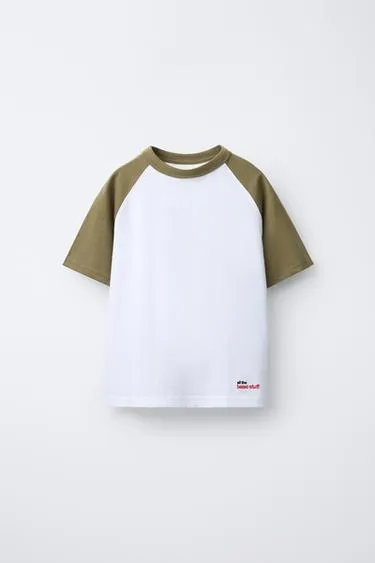 Футболка реглан с вышитой надписью