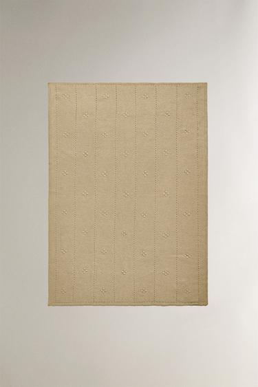 Zara Плед для младенцев из хлопка с открытым вязанием