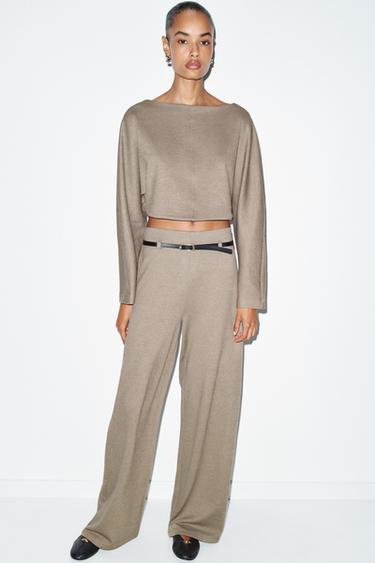 Zara Брюки палаццо с ремнем купить с доставкой.