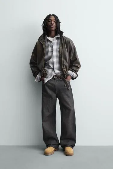 Куртка из искусственной кожи с эффектом потертости