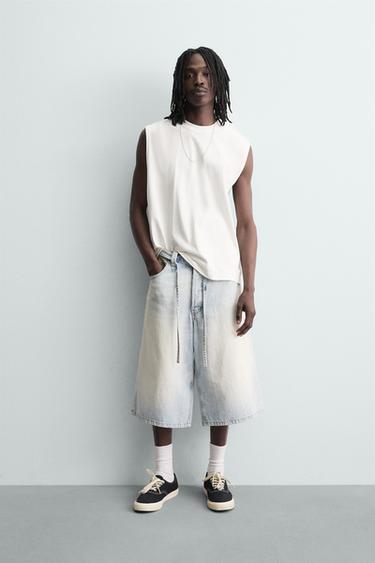 Zara Майка с эффектом потертости