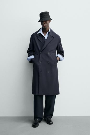 Zara Двубортный тренч из струящейся ткани