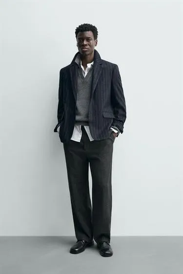 Фланелевый блейзер в полоску- Заказать в России