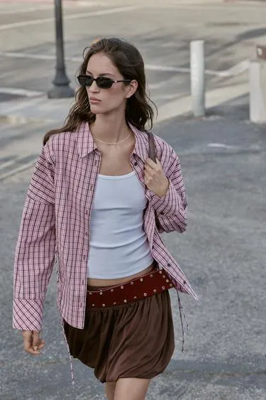 Рубашка в клетку мультипозиционная- Заказать в России