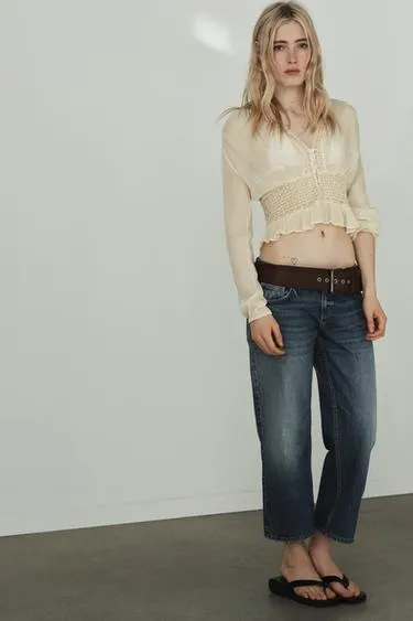 Рубашка из шифона с кружевом