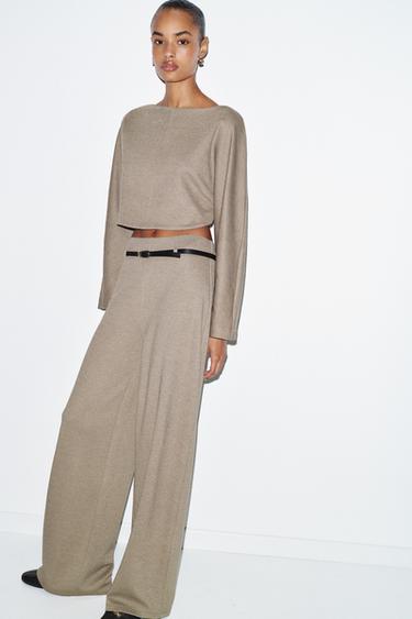 Zara Укороченный топ с длинными рукавами