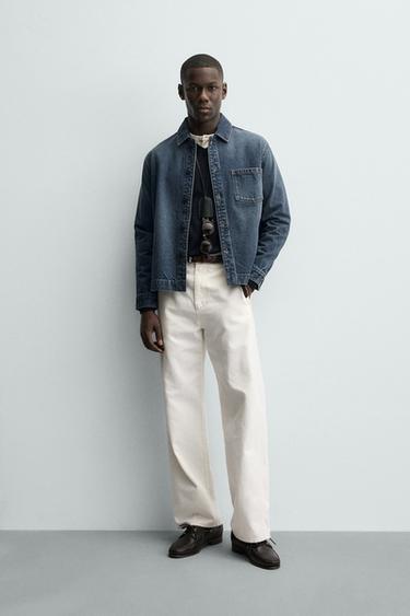 Zara Джинсовая рубашка с эффектом потертости купить с доставкой.