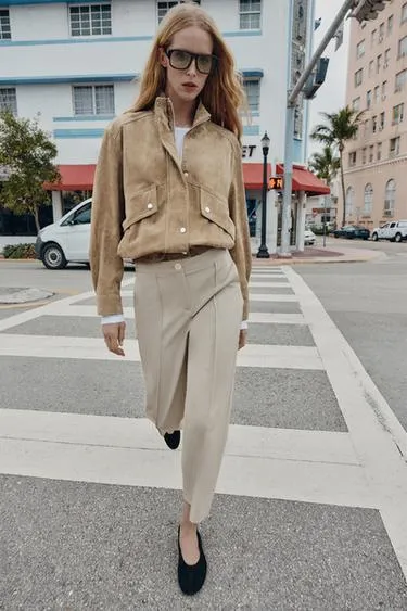 Брюки кюлоты с декоративной строчкой