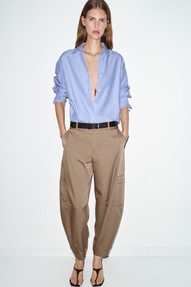 Zara Брюки карго с высокой посадкой