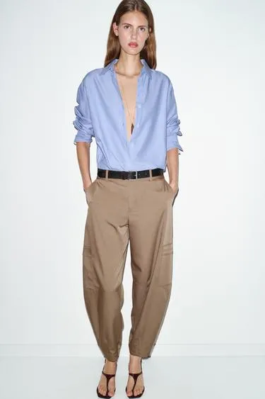 Брюки карго с высокой посадкой- Заказать в России