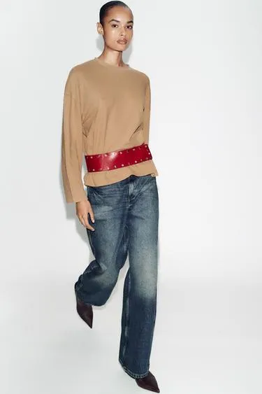 Футболка с длинным рукавом и текстурой