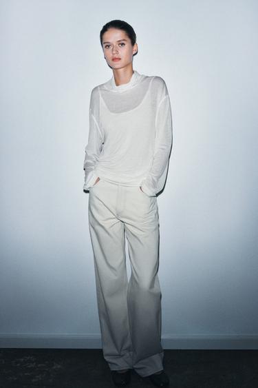 Zara Футболка из лиоцелла и льна