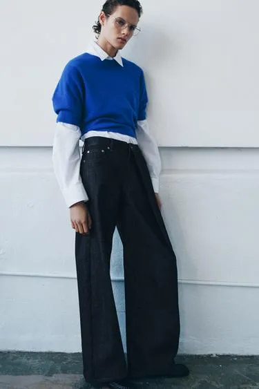 Джинсы RELAXED со средней посадкой и складками — ZW COLLECTION- Заказать в России