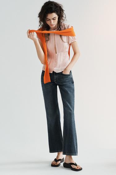 Zara Топ из полупрозрачного жоржета купить с доставкой.