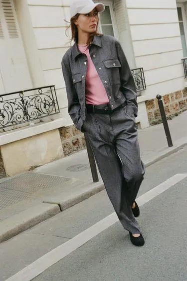 Куртка в елочку с карманами